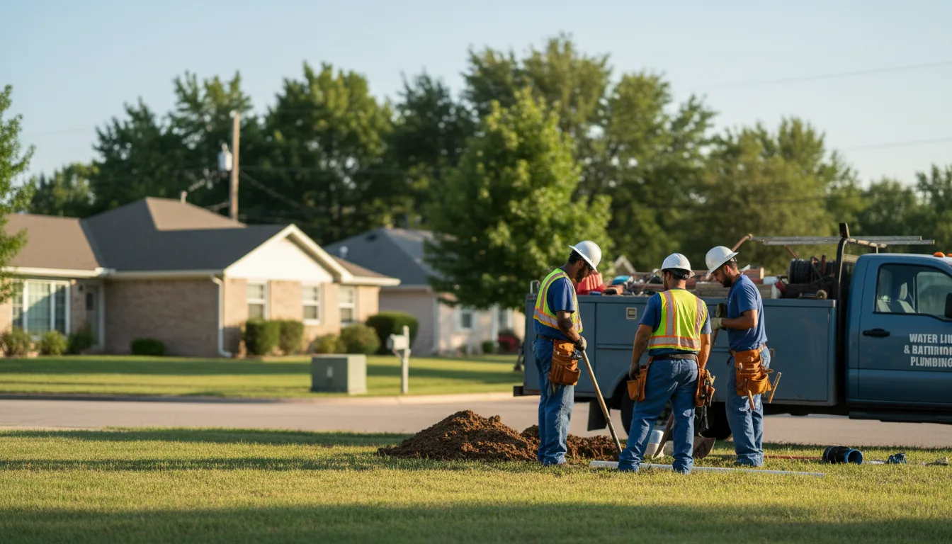 Residential water line and bathroom plumbing service in Rock River, WY